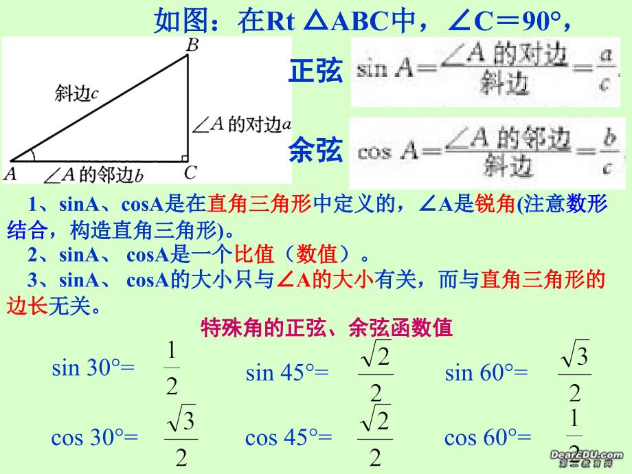 九年级数学锐角三角函数课件 新课标 人教版 课件_第2页