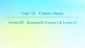 高中英语 Unit 12 Culture Shock Section Ⅲ ReadingⅡ Lesson 2Lesson 3课件 北师大版必修4 课件