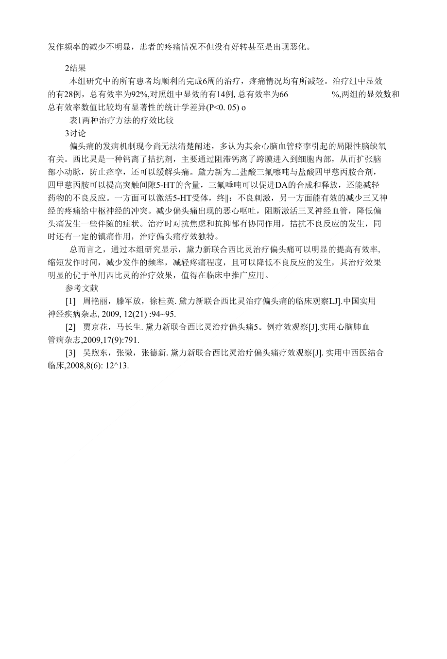 偏头痛黛力新联合西比灵治疗的临床疗效分析_第2页