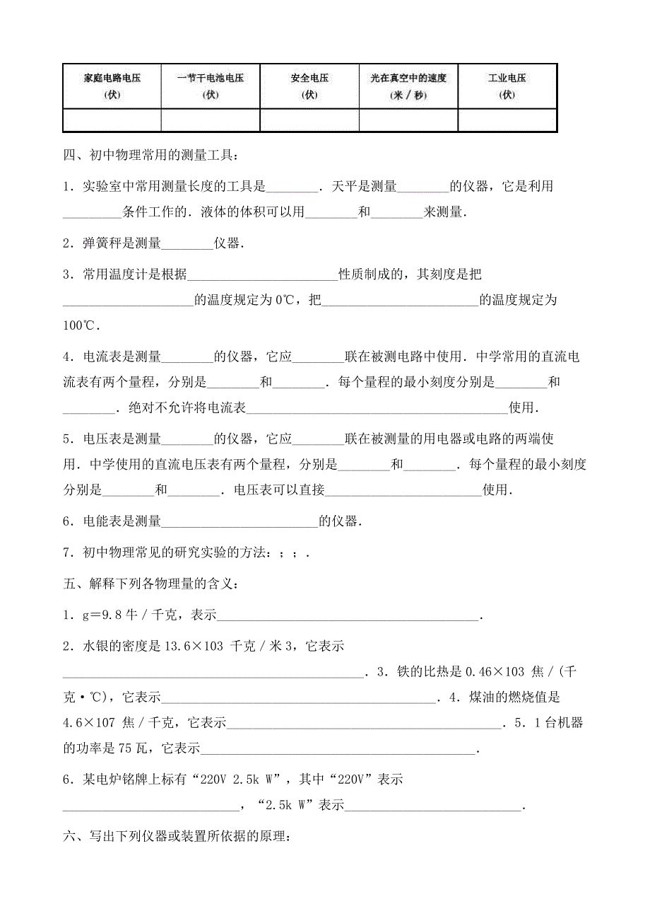 中考物理基础知识点分类汇总带答案_第2页