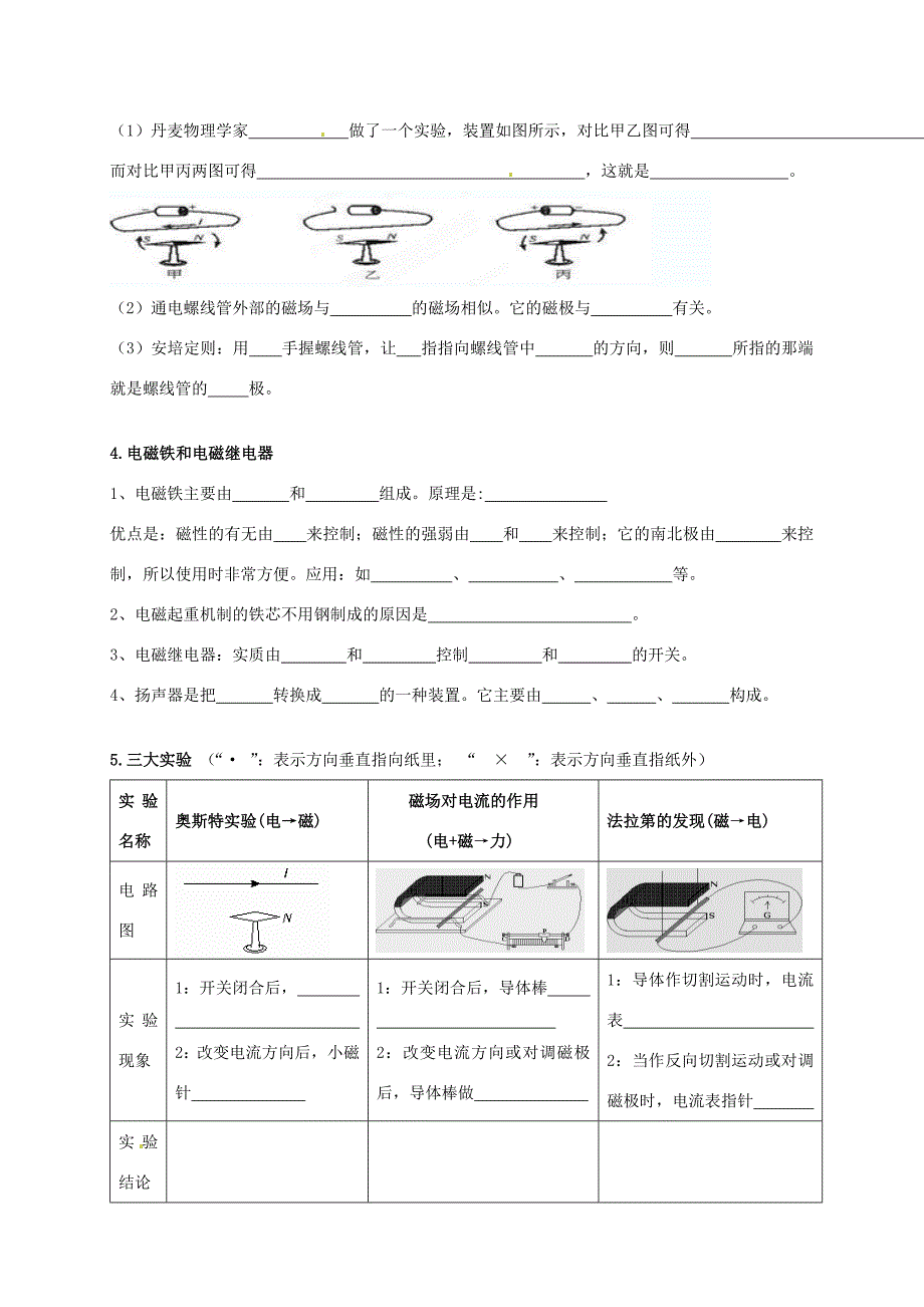 八年级物理下册(第九章 电与磁)基础知识练习(无答案) 新人教版 试题_第2页