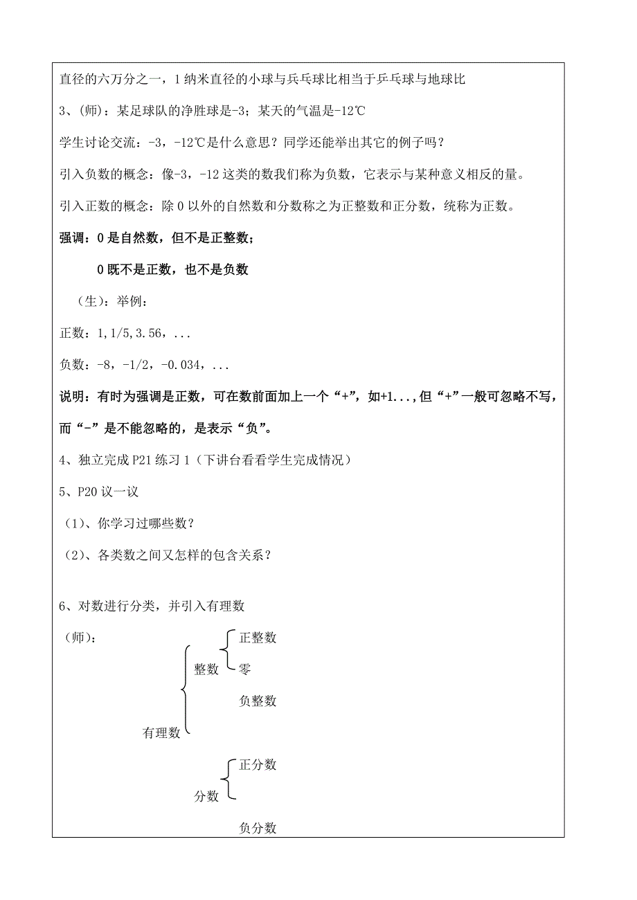 七年级数学上册 对有理数的认识——2.1负数的引入教案 上教版 教案_第2页