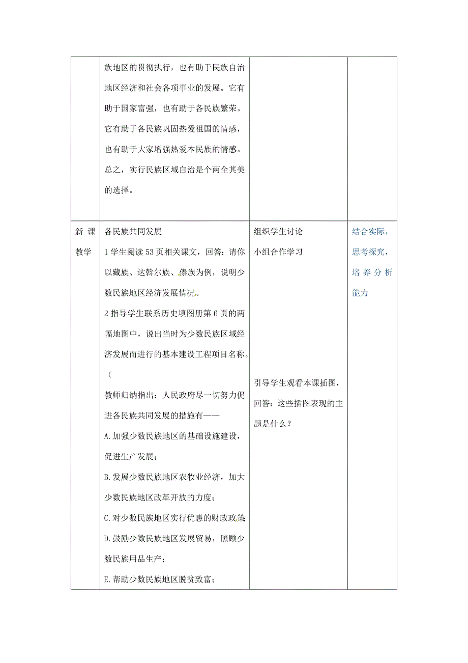 八年级历史下册 第11课 民族团结教案 新人教版 教案_第3页