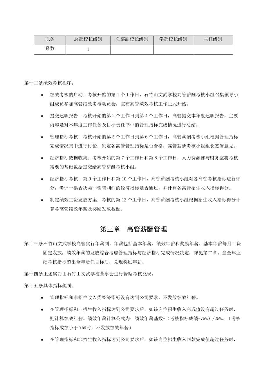 某某学校高管薪酬考核管理办法_第5页