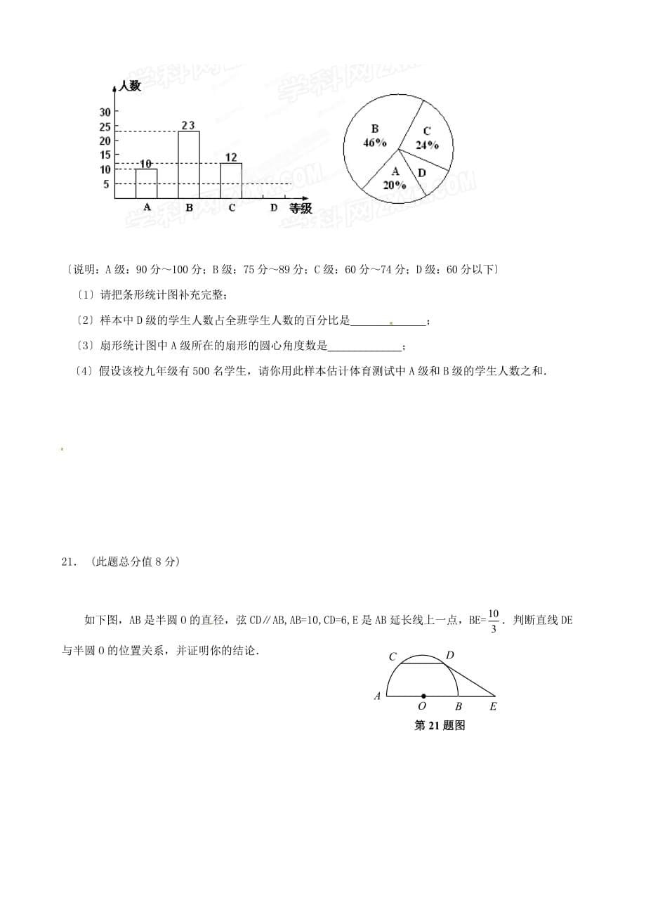 （整理版）山东省东营济军生产基地实验学校九年级数学上学期阶段检测试题人_第5页