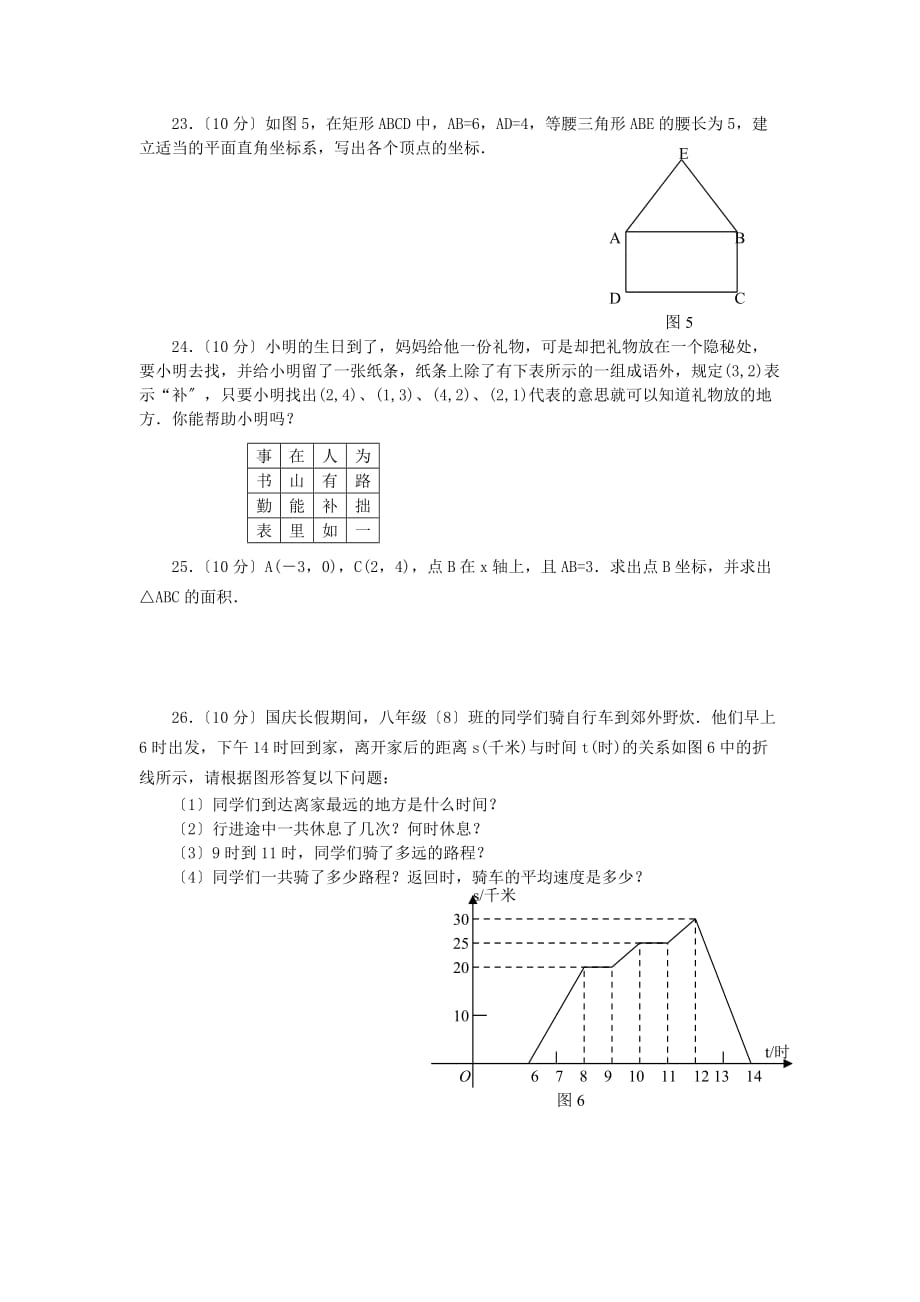 （整理版）江苏省沭阳县钱集中学八年级数学《第四章数量、位置的变化》综_第3页