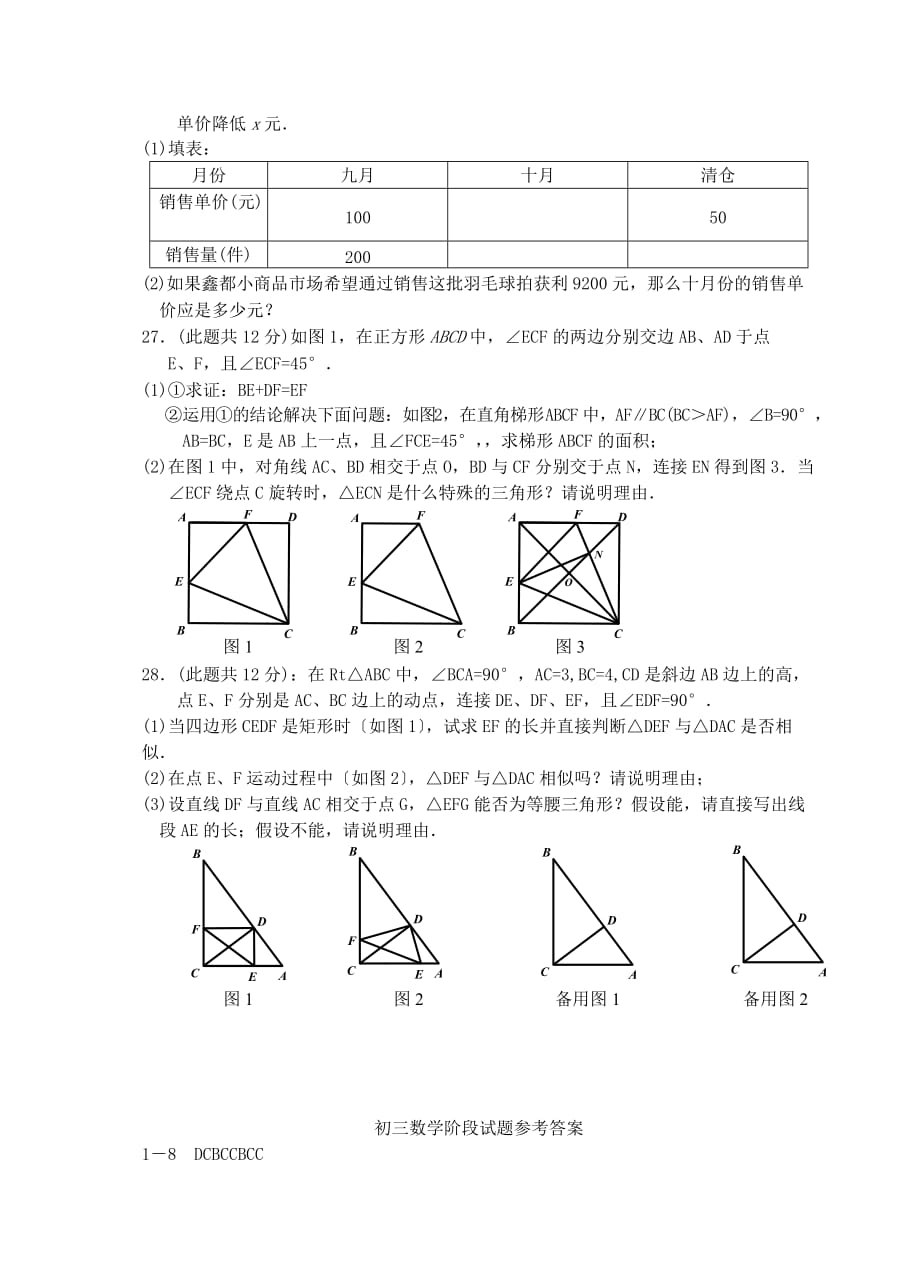 （整理版）泰兴市实验初级中学九年级数学阶段试题_第4页