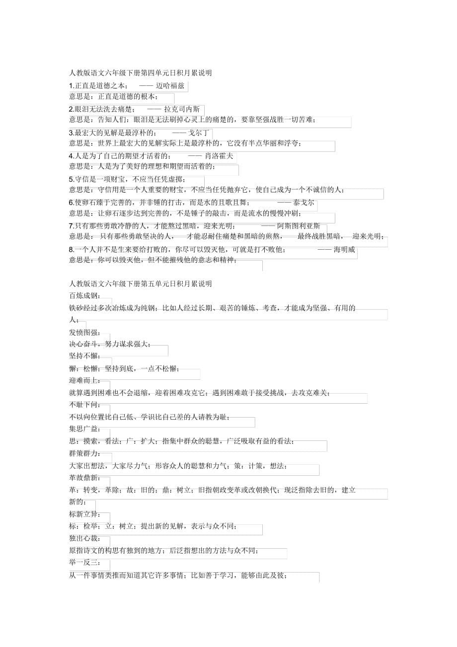 最新最新人教版语文-六年级全部-日积月累解释_第5页