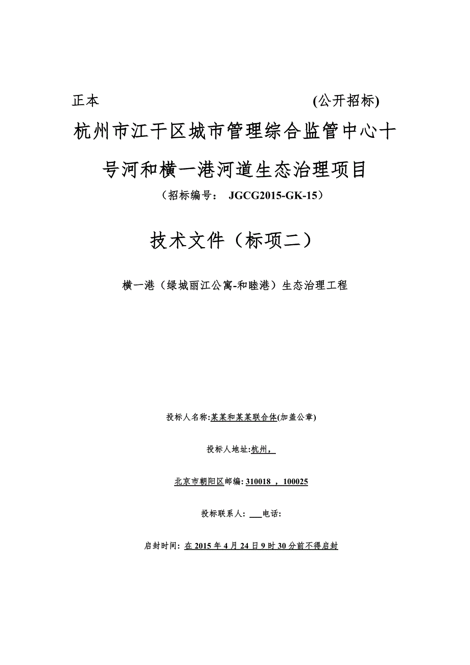 中心十号河治理技术方案_第1页