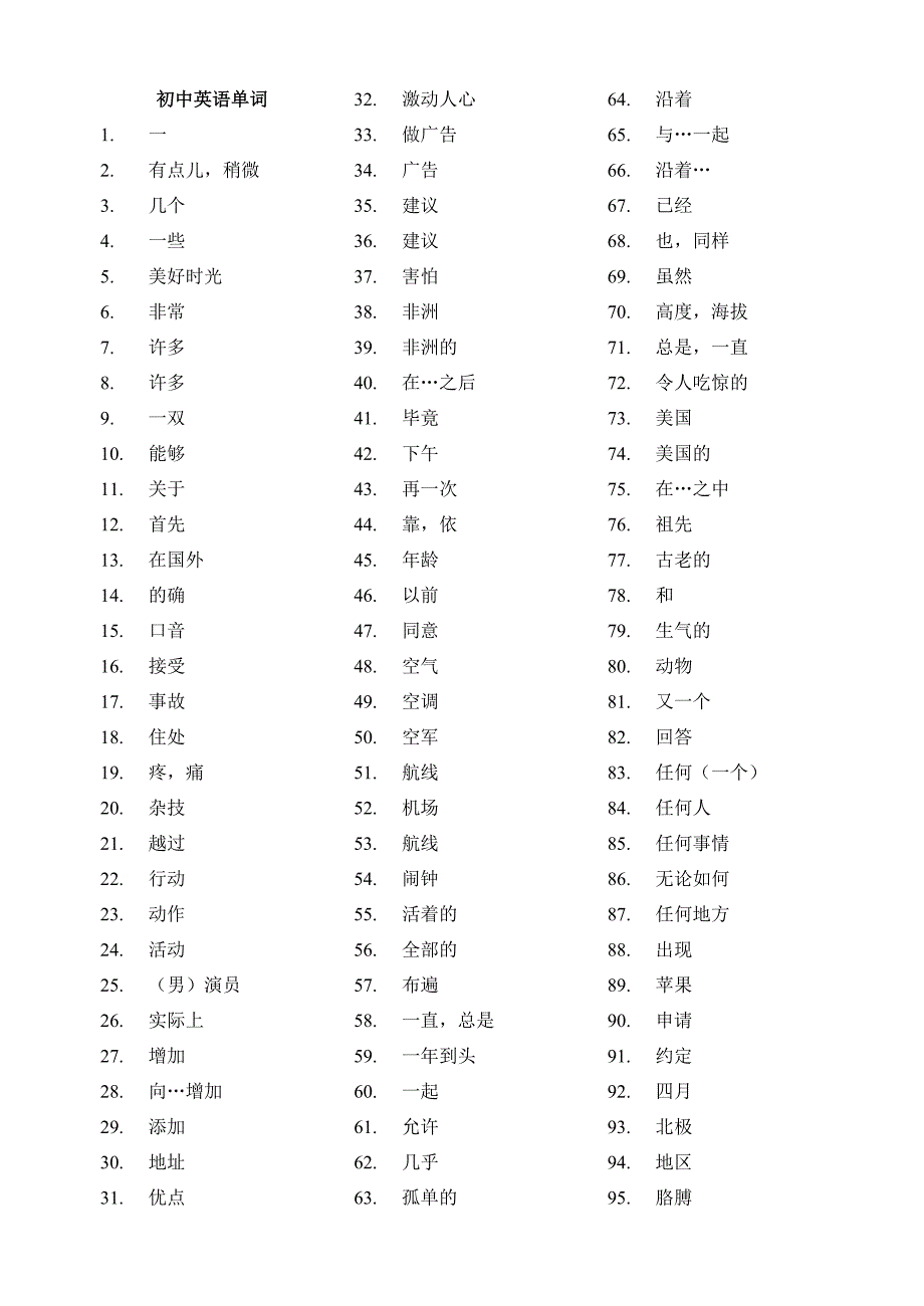 七年级英语单词(个) 试题_第1页