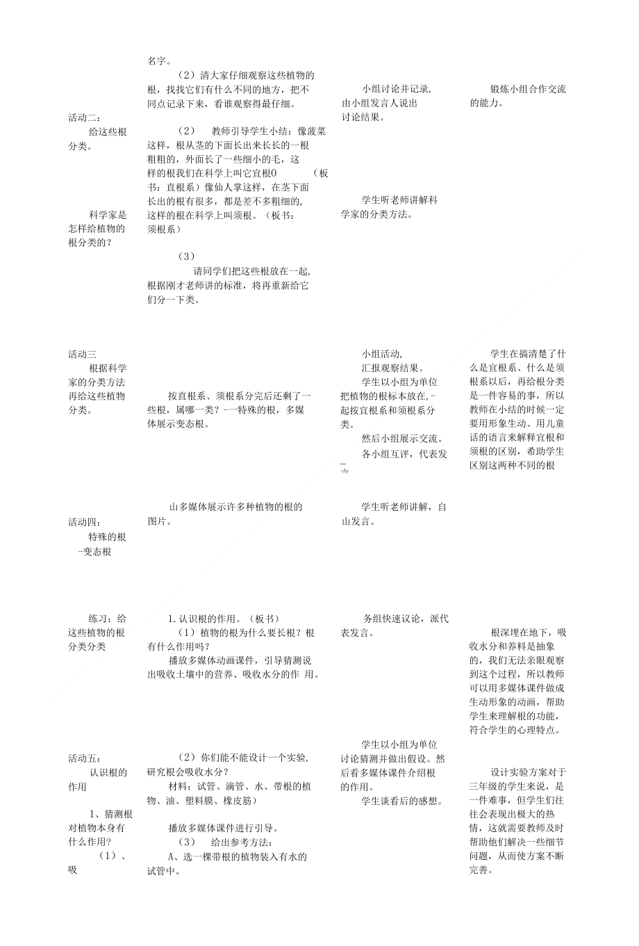 小学科学三年级植物的根展示课教案设计_第2页