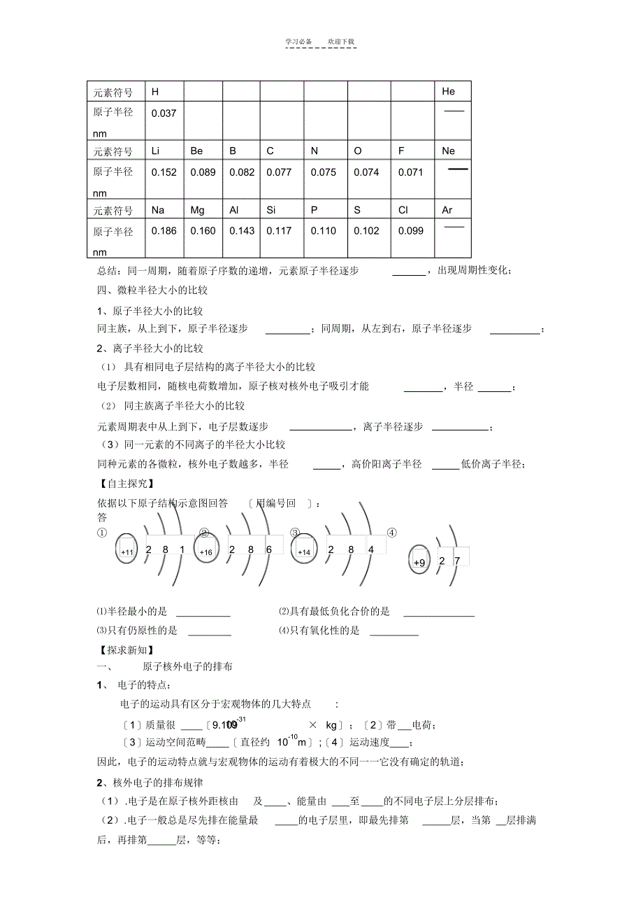 2021年第二节元素周期律导学案_第2页