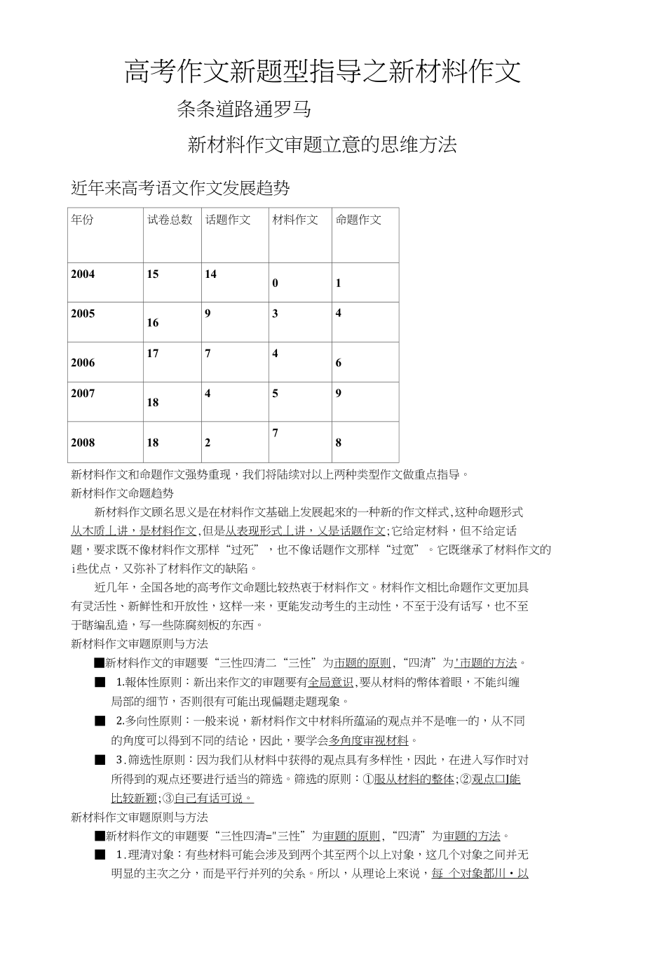 【精品】高考作文新题型指导之新材料作文_第1页