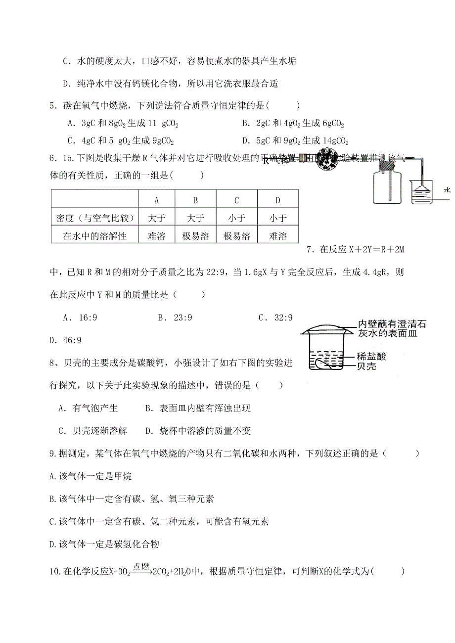 九年级化学质量检测试卷(无答案) 沪教版 试题_第2页