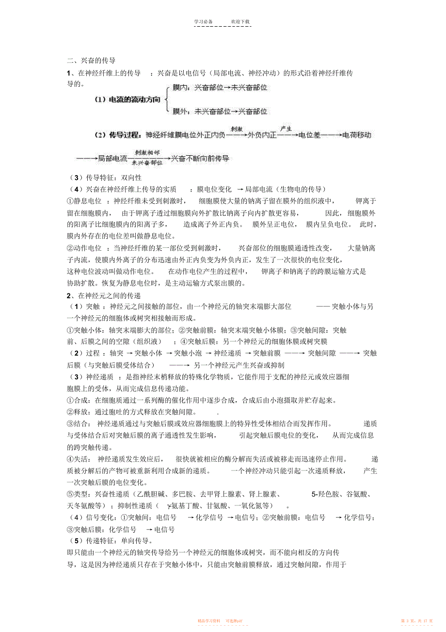 【总结】高中生物环境与稳态期末复习知识点总结_第3页