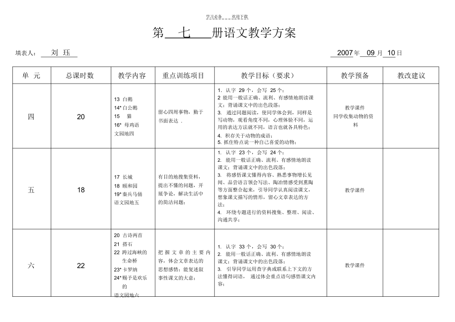 2021年四年级上教学计划_第2页