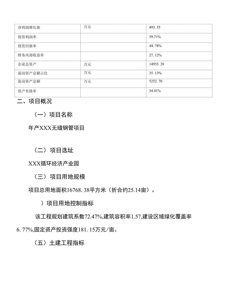 年产xxx无缝钢管项目计划书（项目建议书）_第5页