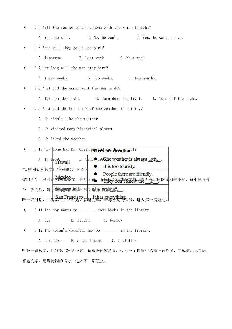 九年级英语下学期第一次阶段测试试题(无答案) 牛津版 试题_第2页