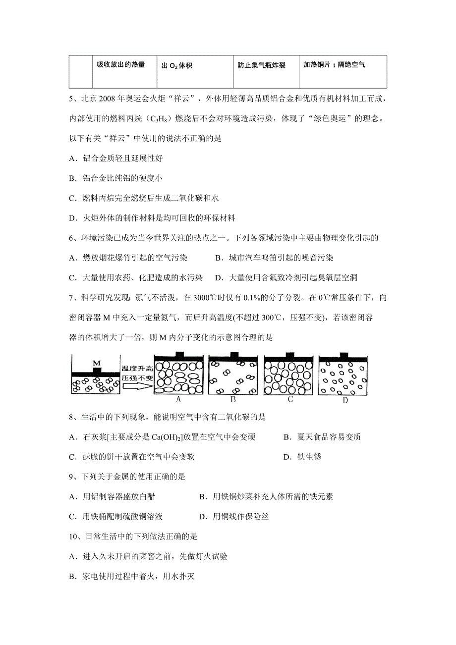 九年级化学质量抽测试卷 沪教版全册 试题_第2页