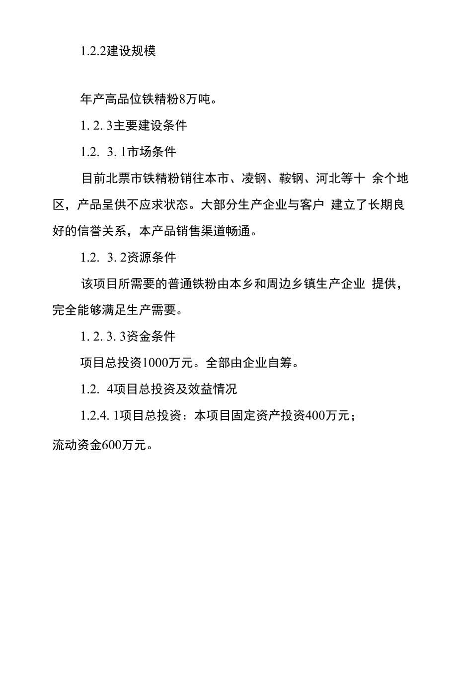 年生产8万吨铁精粉项目建议书_第5页