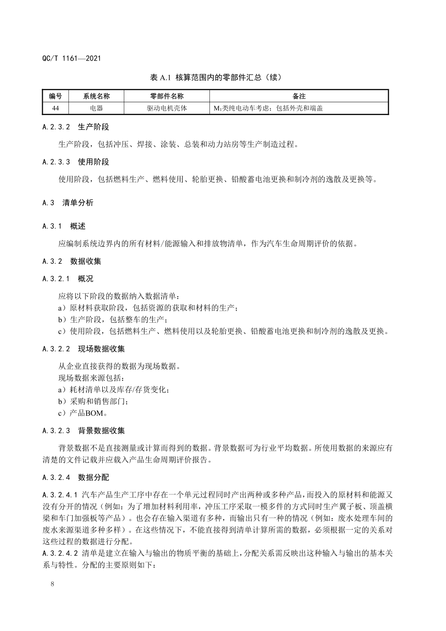 绿色设计汽车生命周期评价方法、评价报告示例、有害物质高风险零部件、豁免零部件清单_第3页