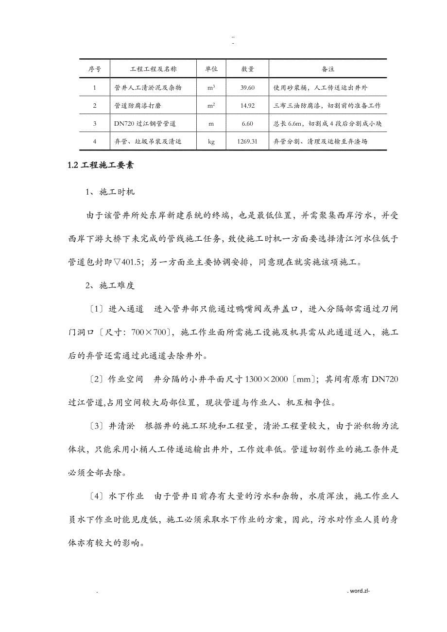 污水井内钢管切割施工设计方案_第5页