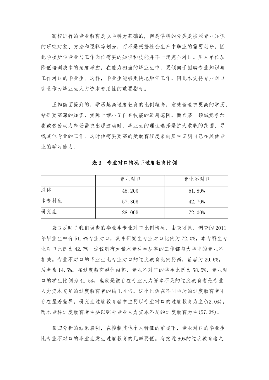 高校毕业生的学历与岗位匹配-基于全国高校抽样调查数据的实证分析_第3页