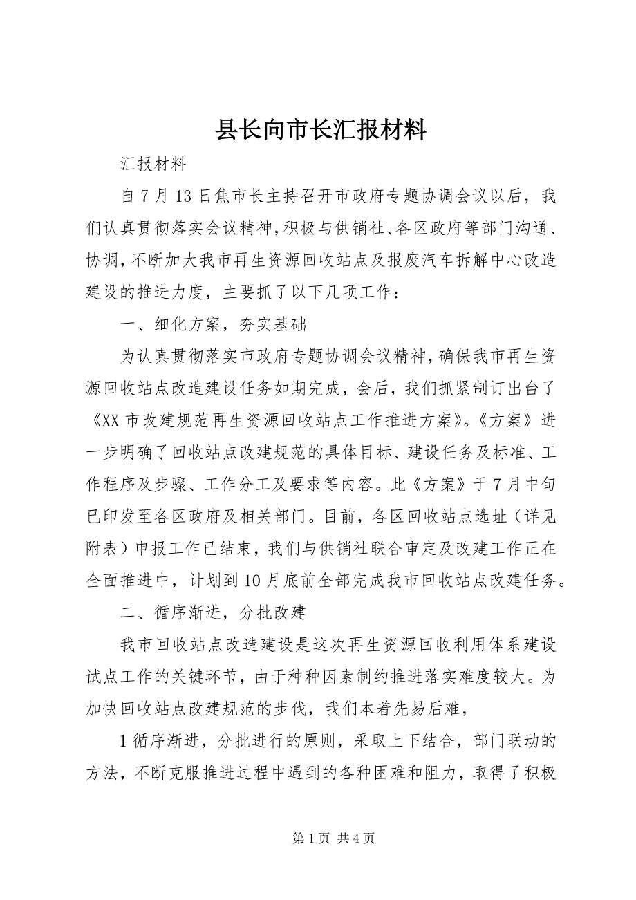 县长向市长汇报材料 (5)_第1页