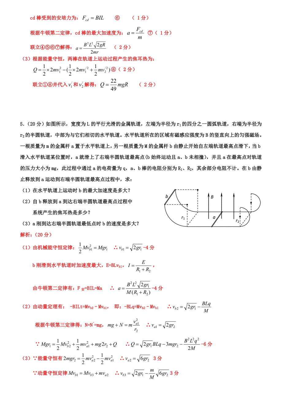 电磁感应中的动量守恒经典题[共7页]_第4页