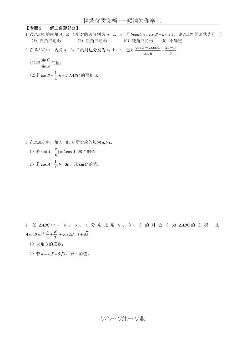 高中文科数学二轮复习资料(学生)(共57页)_第5页