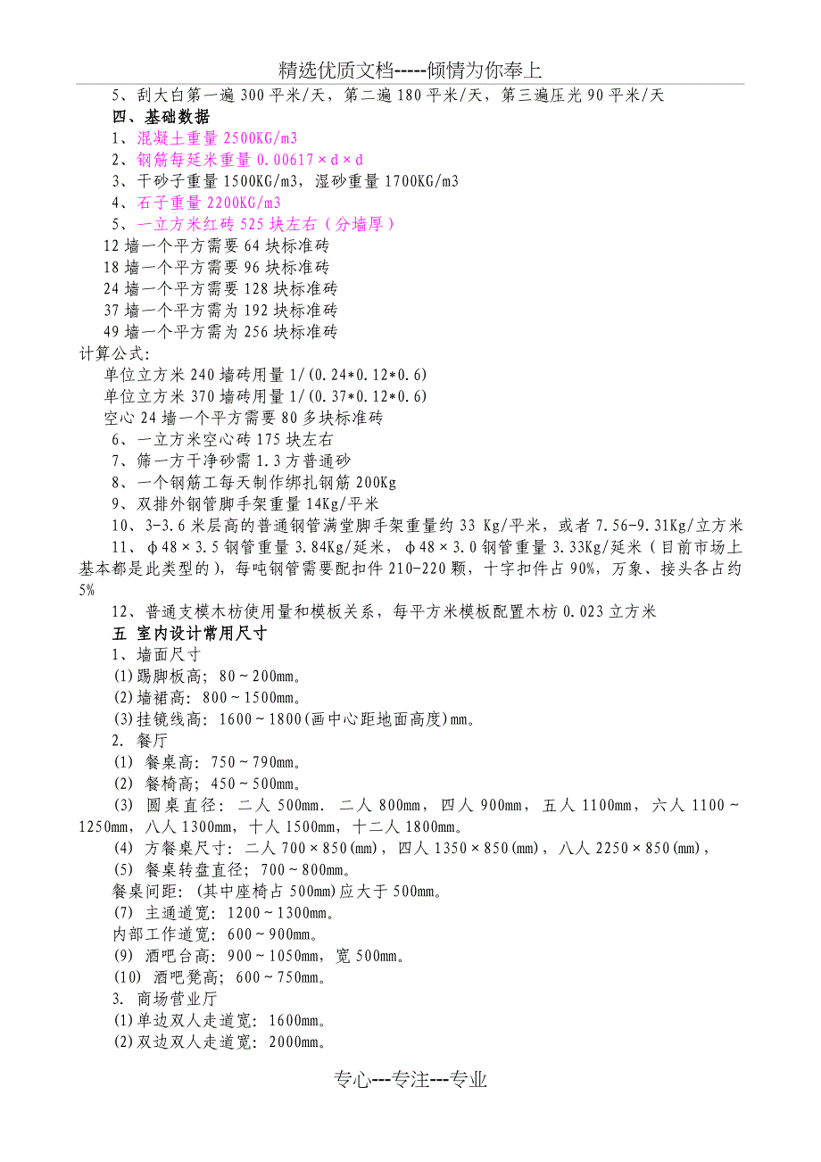 建筑工程经验系数及常用数据(共31页)_第2页