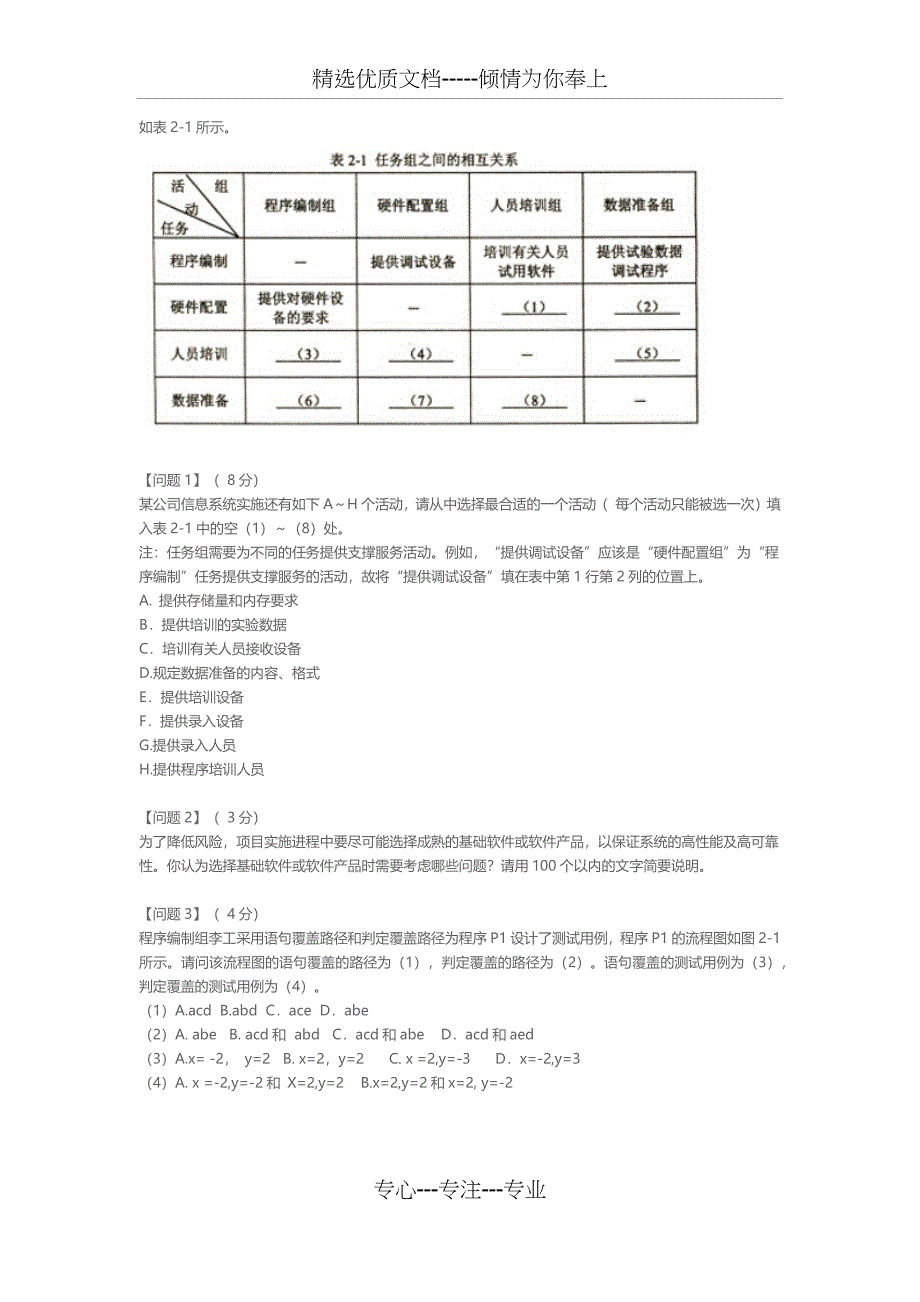 信息系统管理工程师下午试题及答案(共51页)_第3页