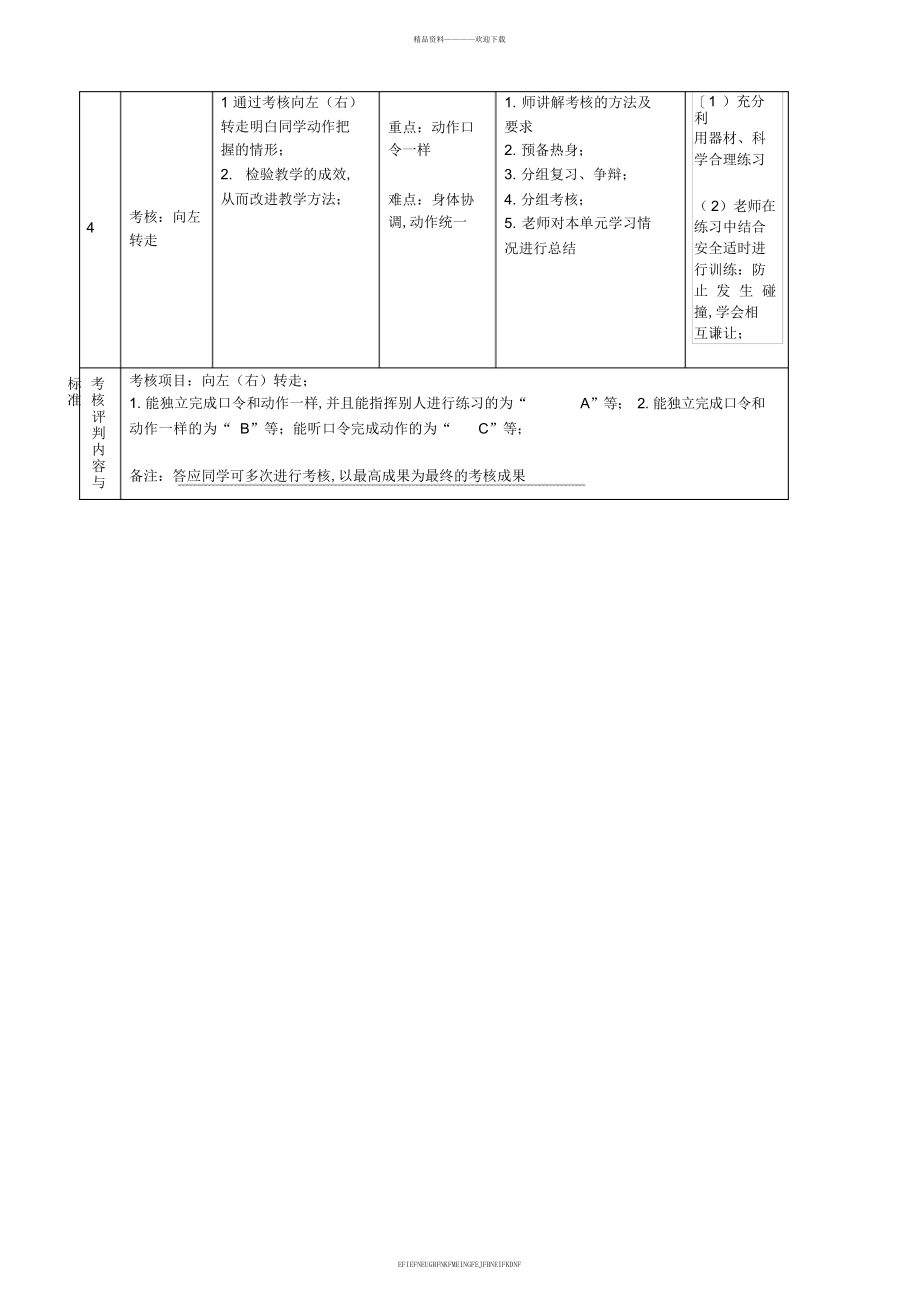 《体操—队形队列》单元教学计划和教案_第4页