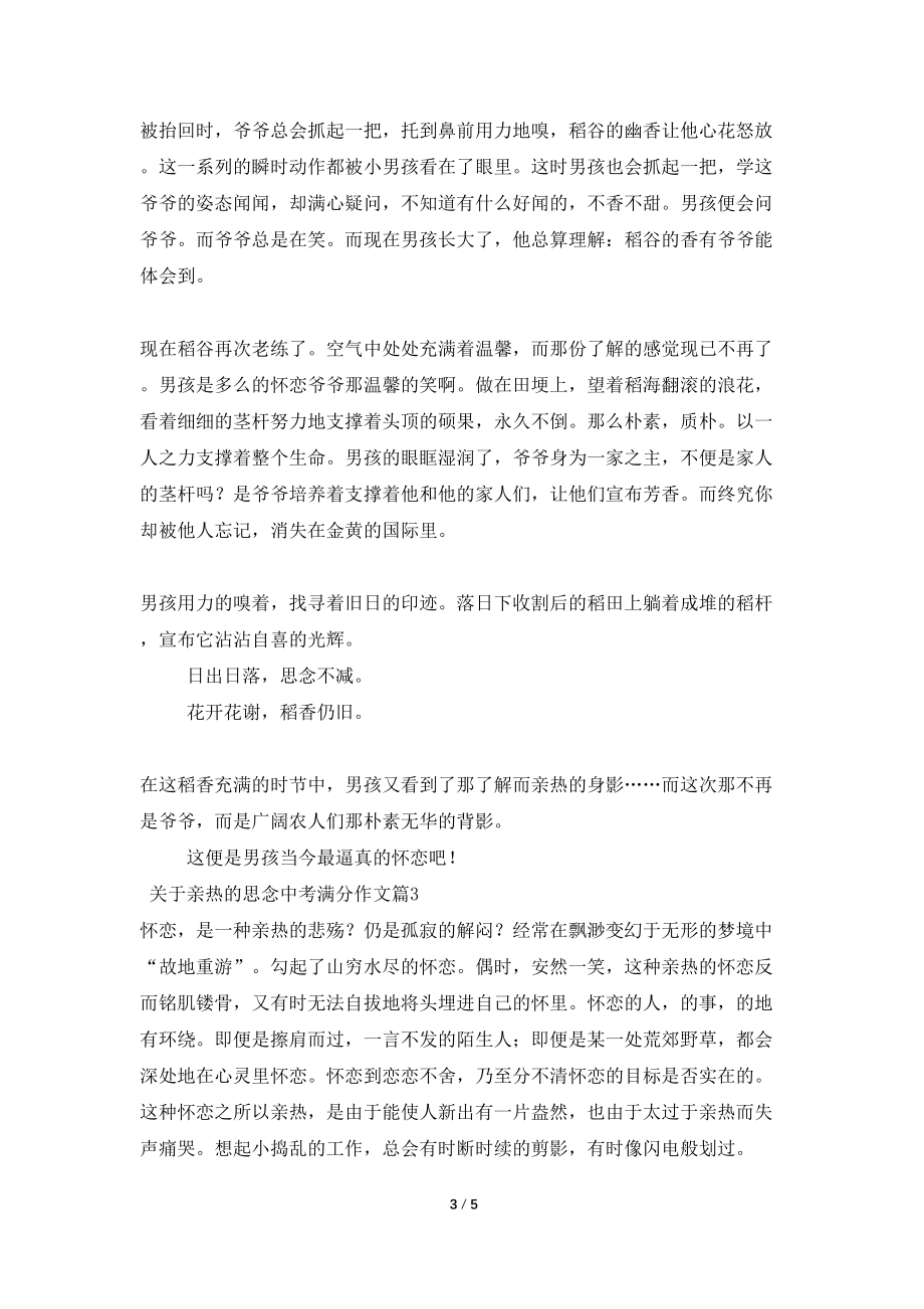 关于亲切的怀念中考满分作文_第3页