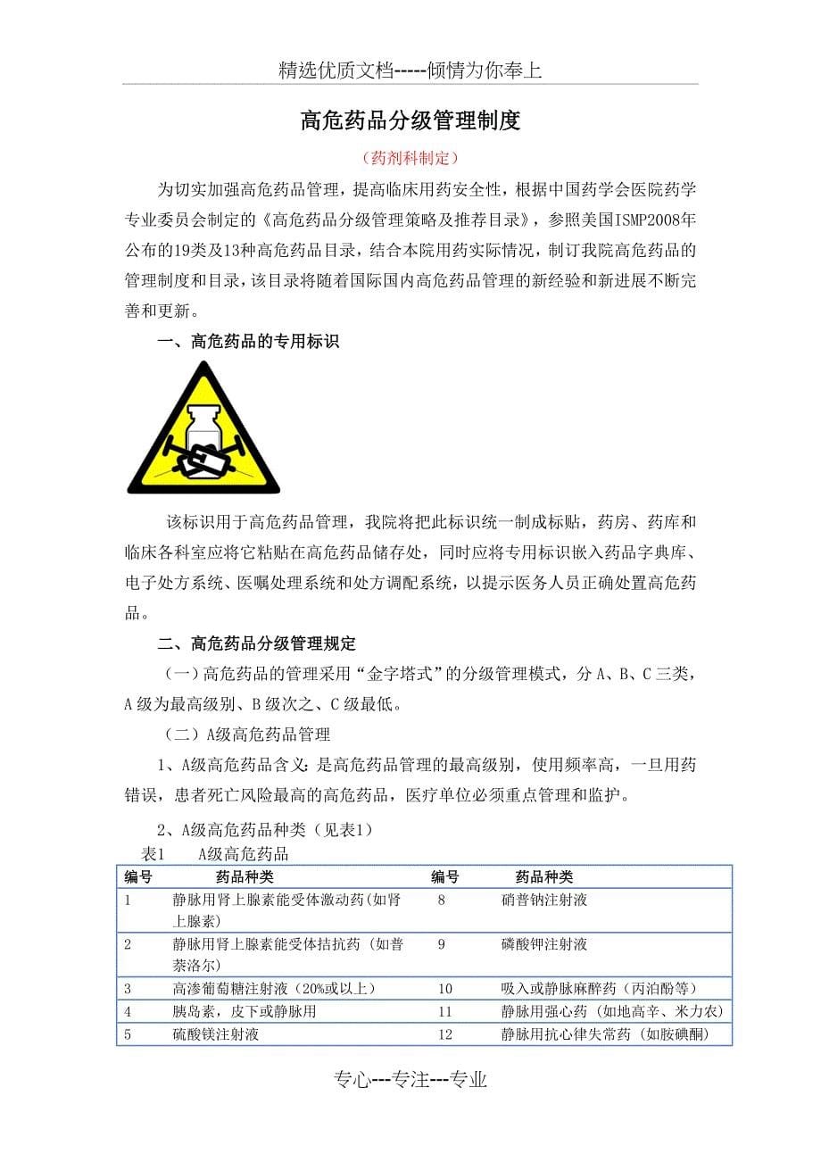 药品护理管理制度和指引(共25页)_第5页