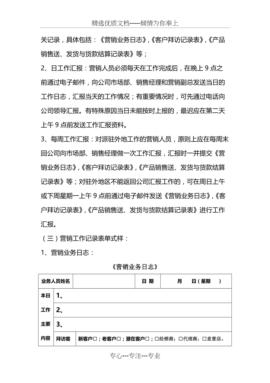 营销业务工作汇报管理制度(共6页)_第2页