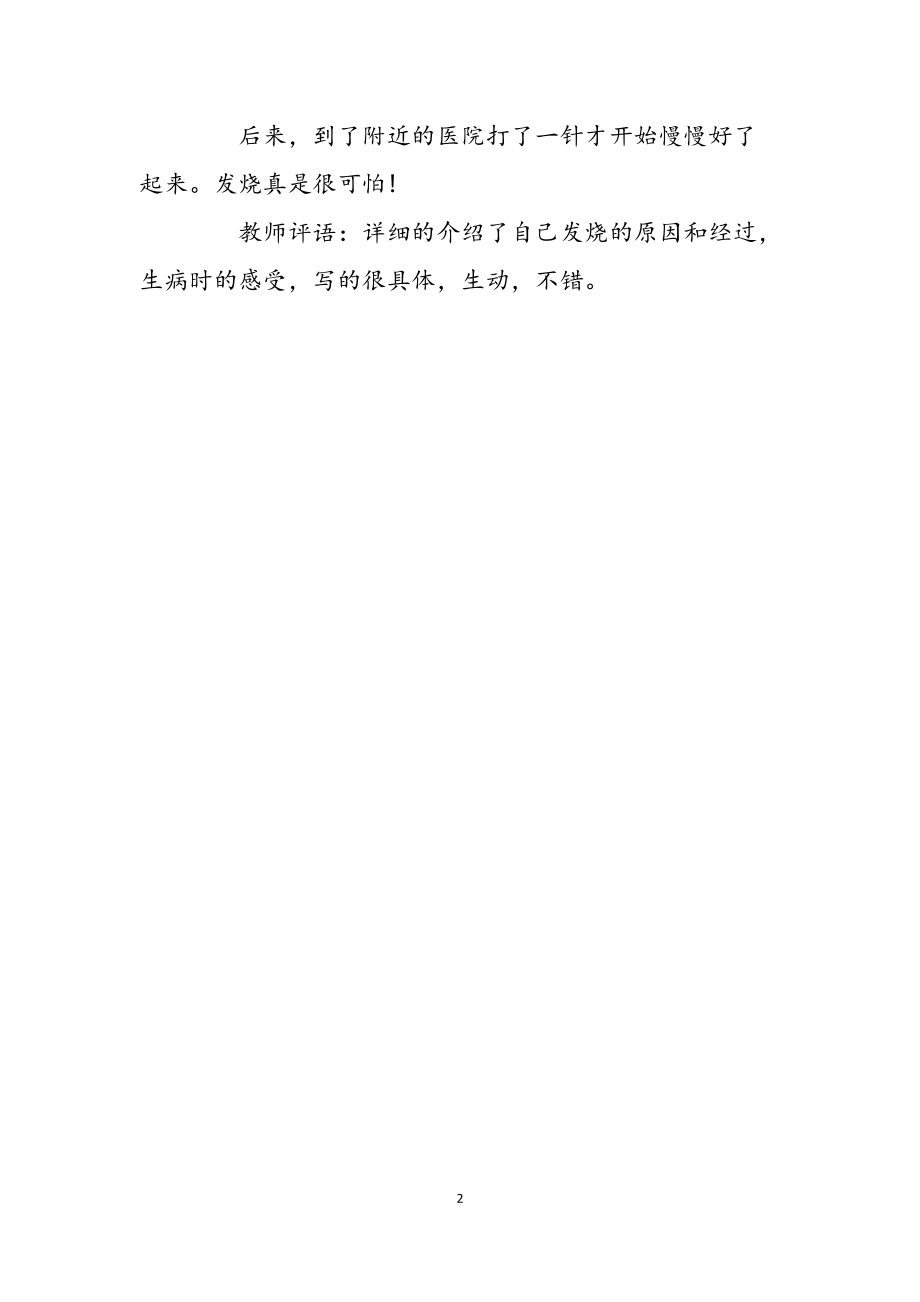 发烧的作文200字日记_作文《发烧记》范文_第2页