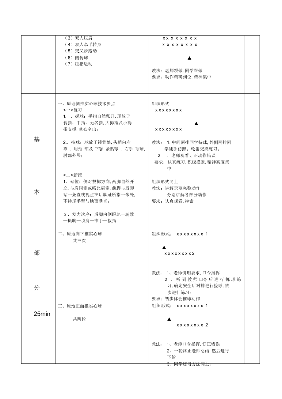 《侧向滑步推实心球4—2原地侧向推实心球》教案_第4页