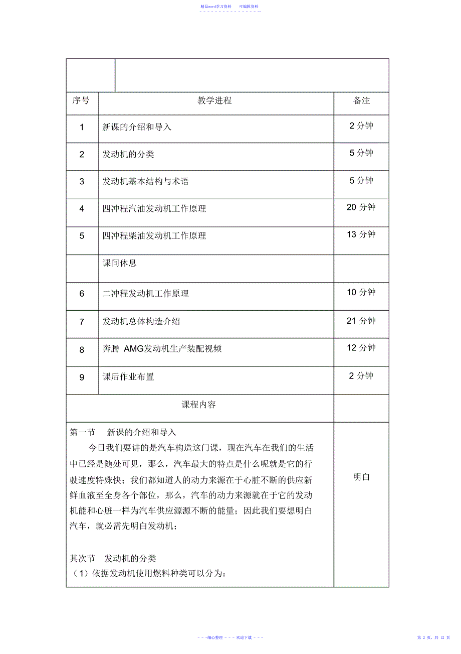 2021年汽车专业90分钟课时试讲教案_第2页