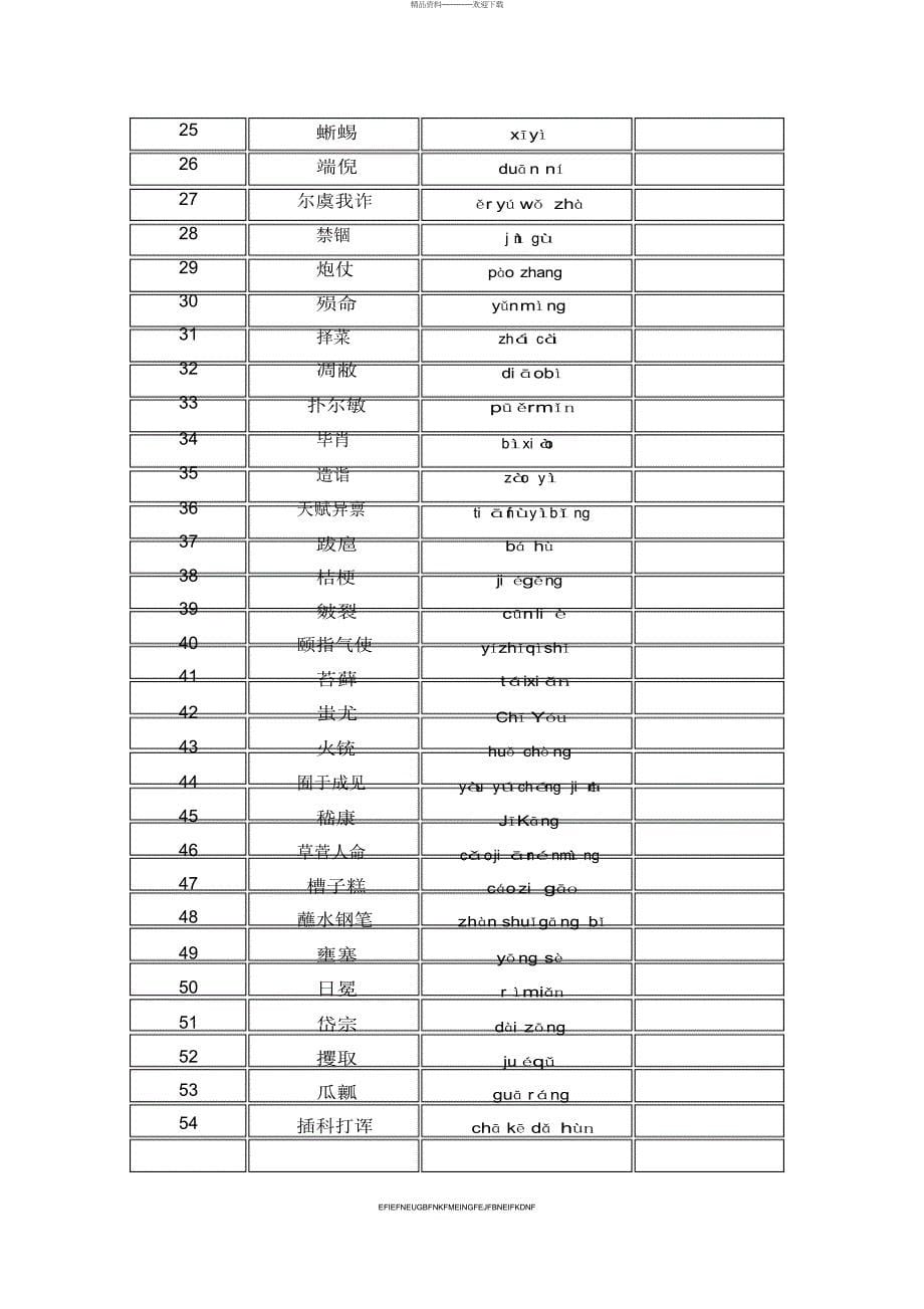 2013年中国汉字听写大会汇总词语1-13期全_第5页