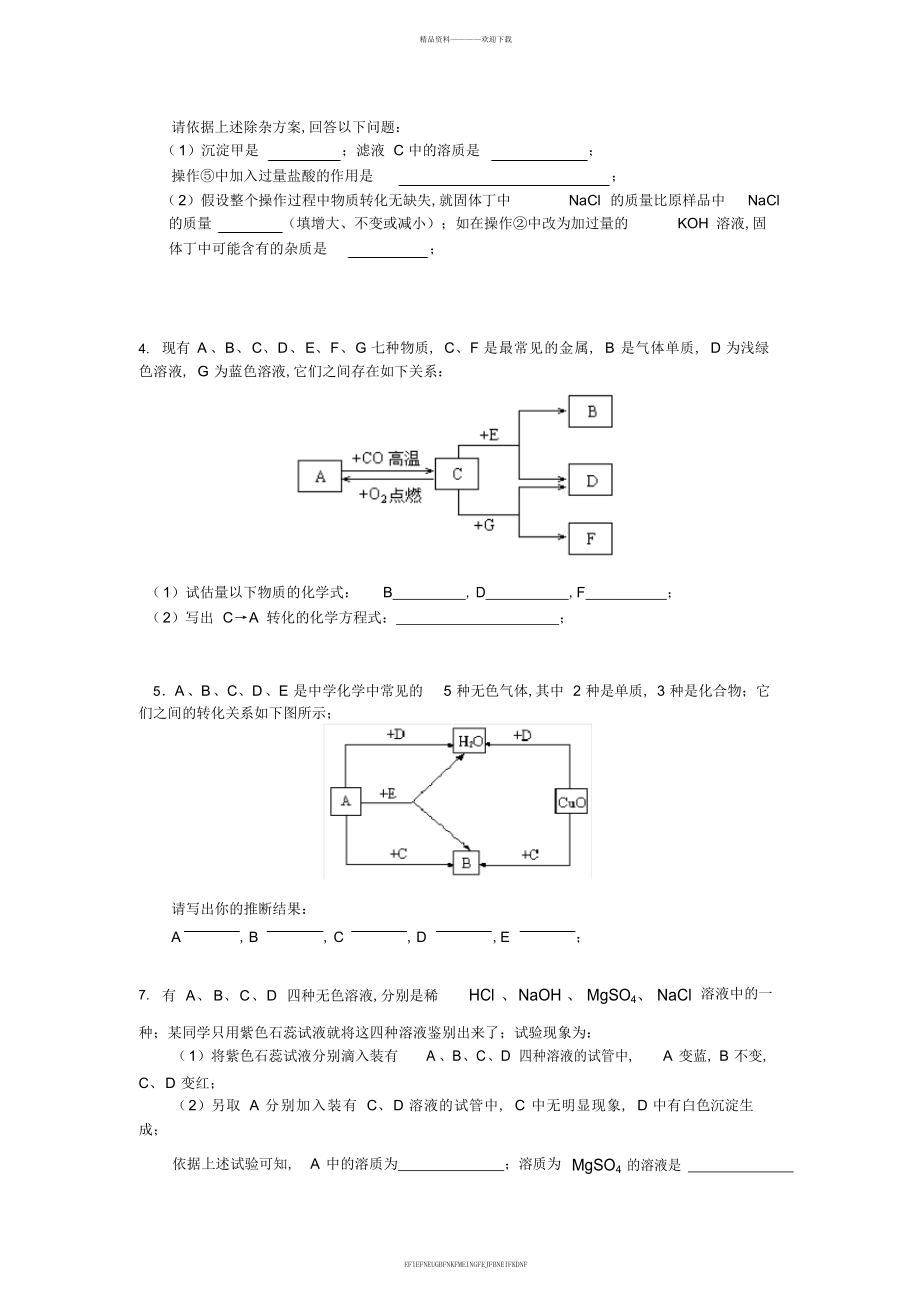 2013中考化学推断题_第2页