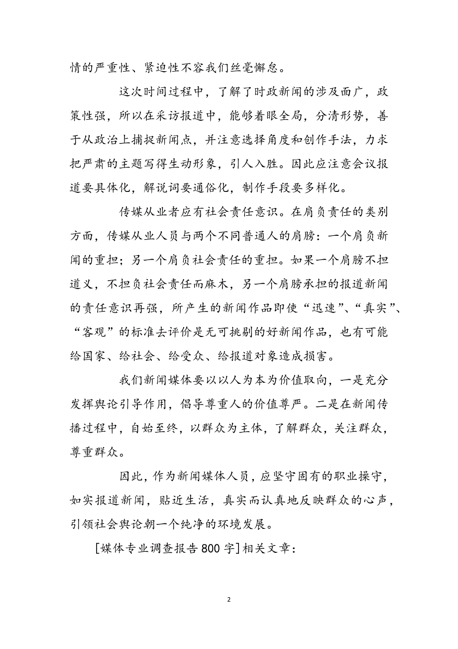 媒体专业调查报告800字范文_第2页