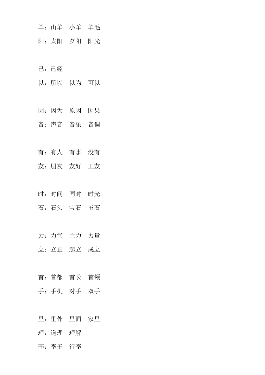 部编版语文一年级 下册同音字归类_第3页