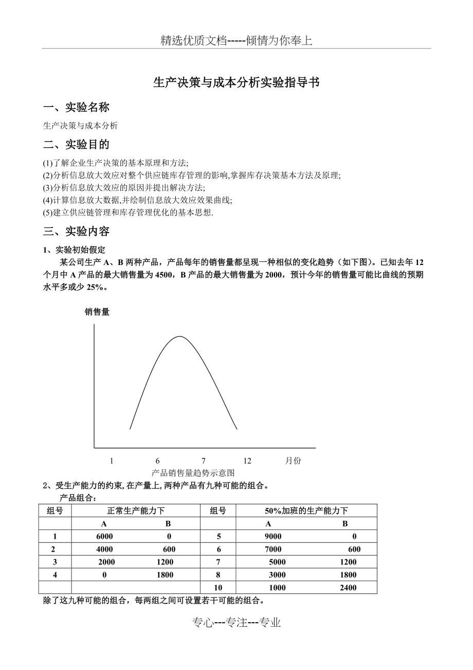 《生产运作管理》生产决策与成本分析实验报告(共8页)_第2页