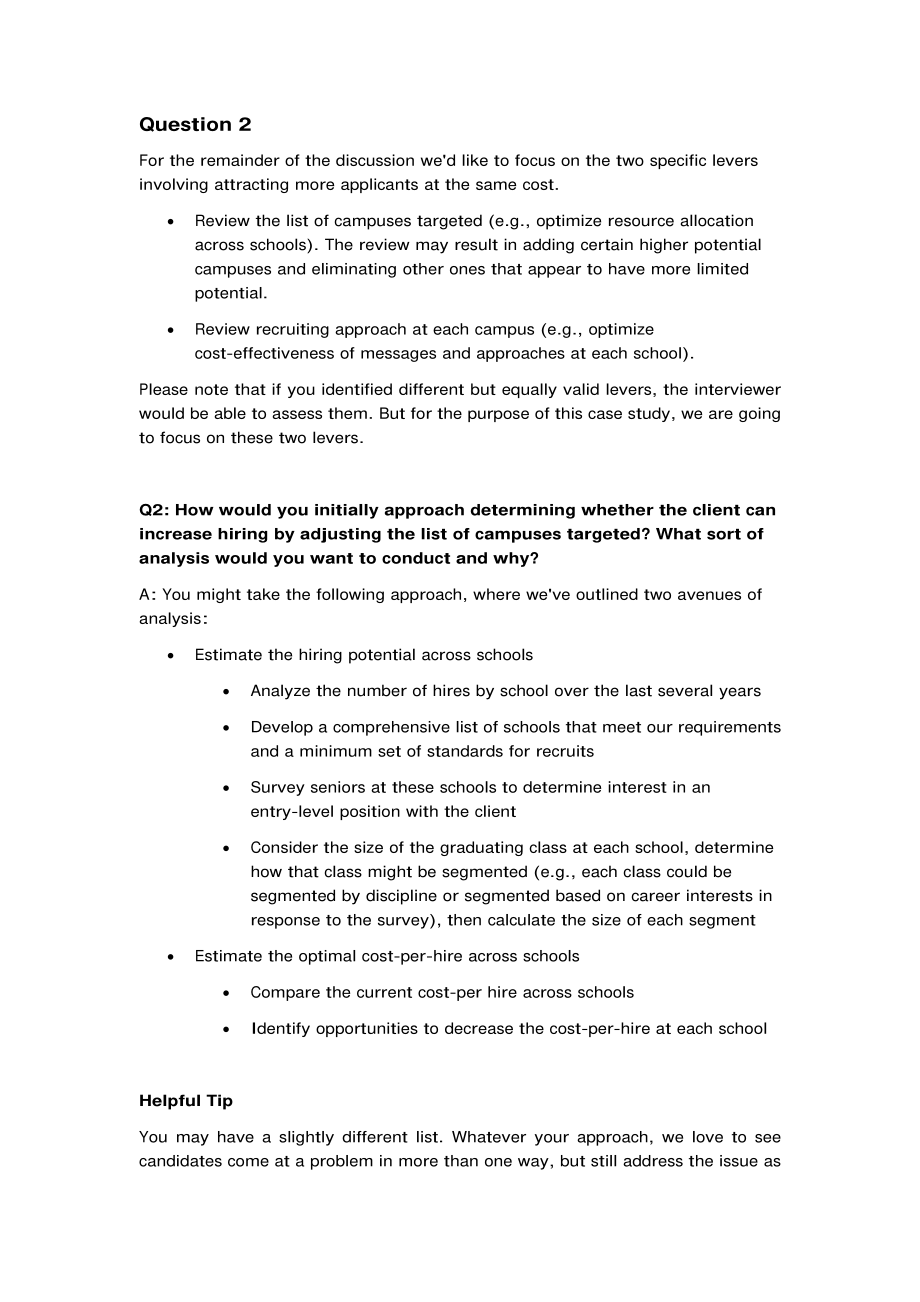 麦肯锡招聘面试案例分析样题和答案McKiney On line case study_第3页