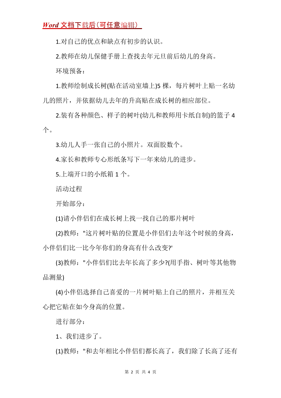 中班主题教案及教学反思《成长树》_第2页