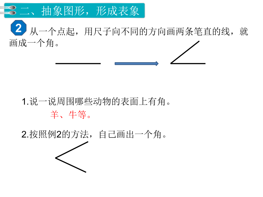 人教版二年级 上册数学教学课件-第3单元 角的初步认识-第1课时认识角_第3页