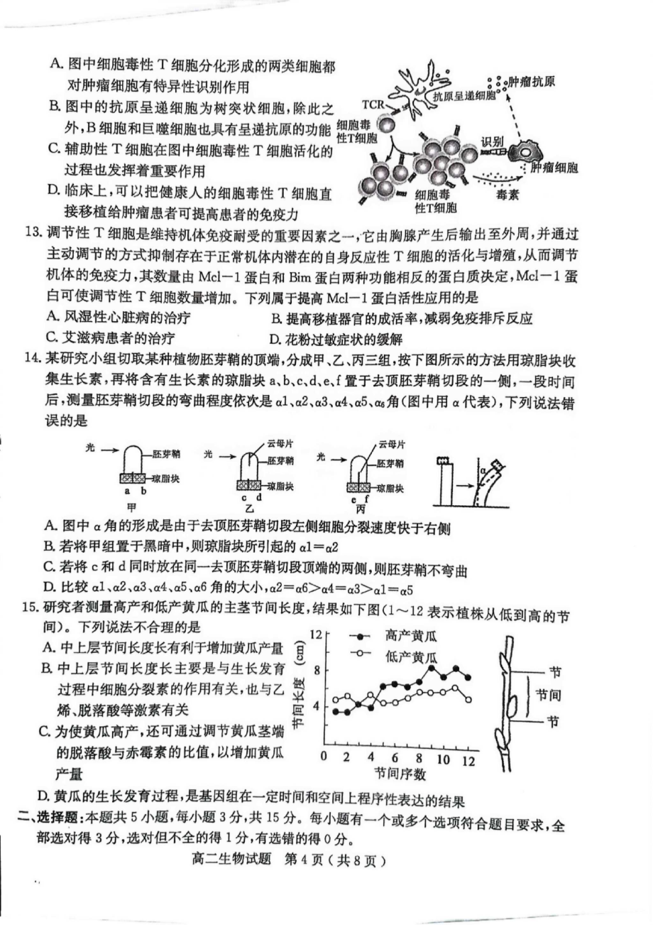 山东省聊城市2021-2022学年高二上学期期中考试生物试卷_第4页