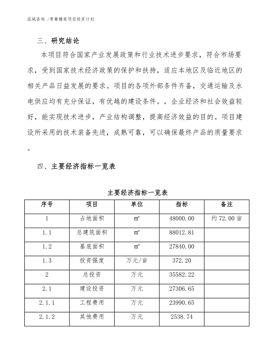 果葡糖浆项目投资计划（参考模板）_第4页