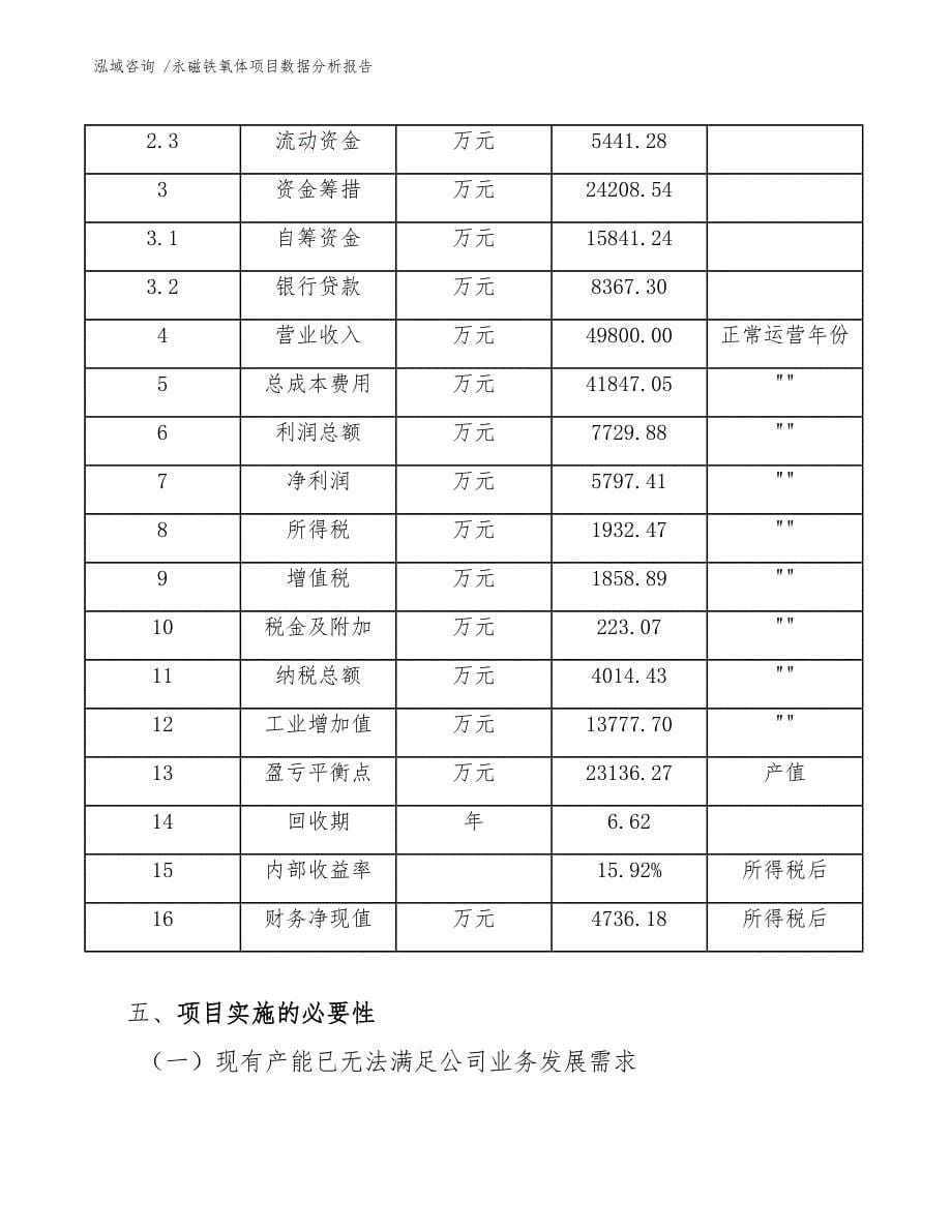 永磁铁氧体项目数据分析报告（参考模板）_第5页